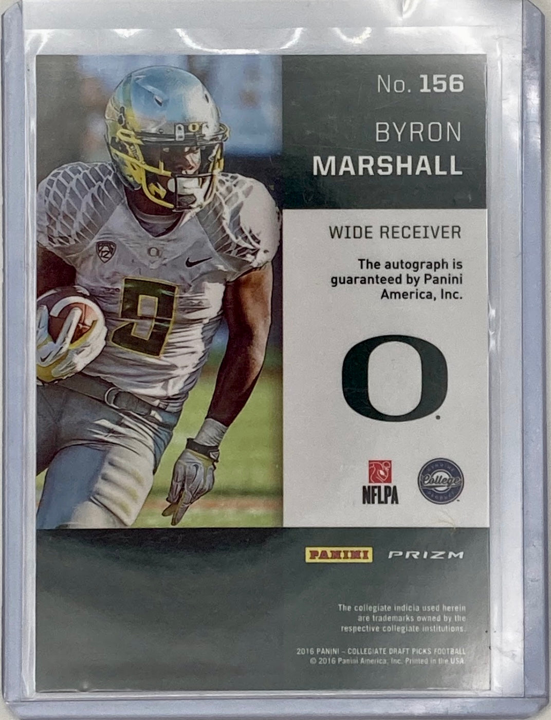 2016 Oregon Ducks Byron Marshal Signed Card