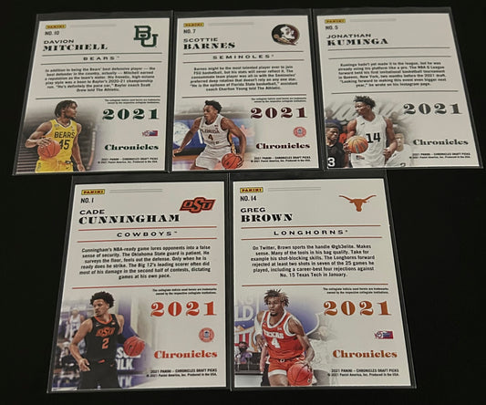 2021 Panini Chronicles Draft picks 5 Rookie Card lot #3