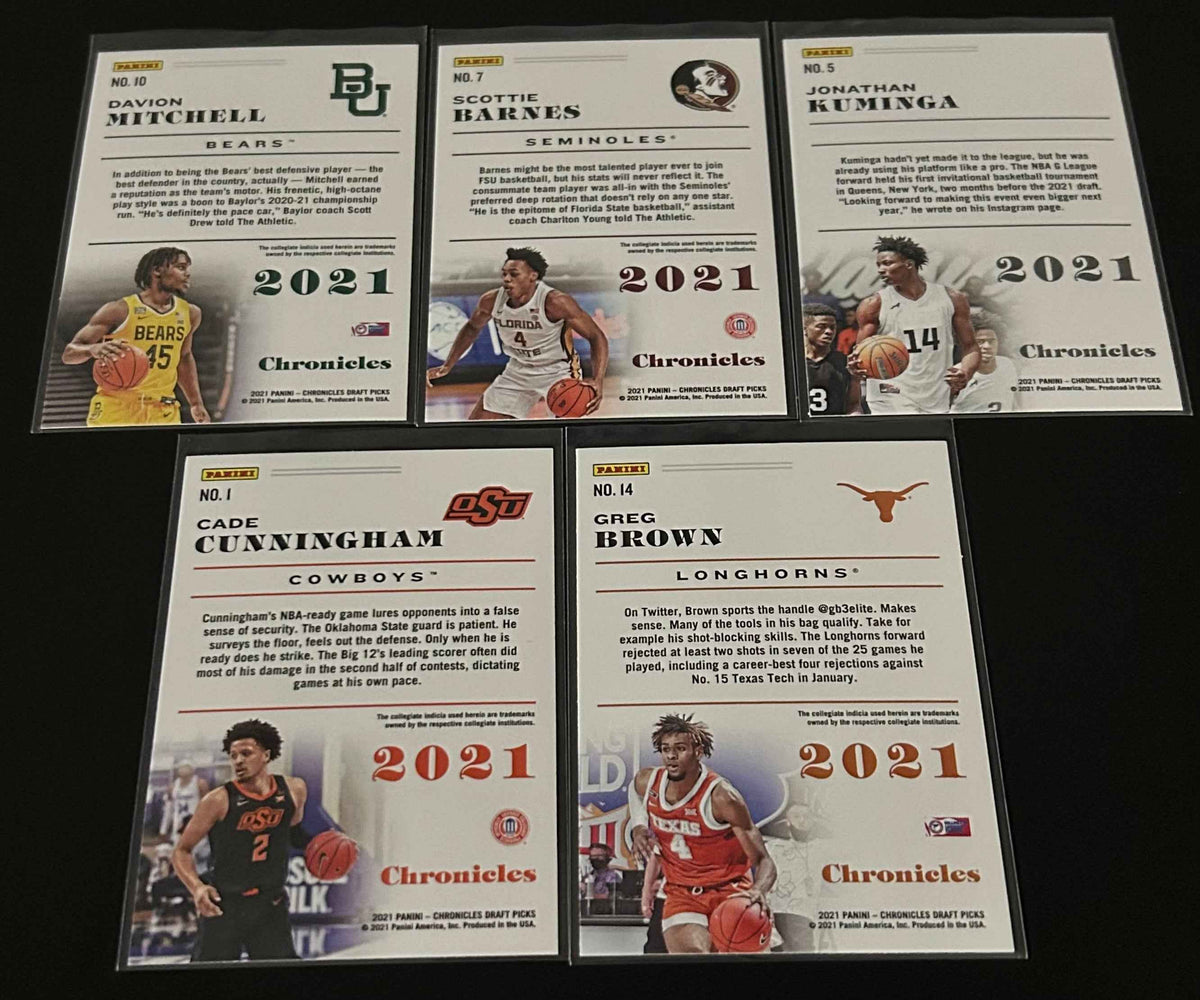 2021 Panini Chronicles Draft picks 5 Rookie Card lot #3