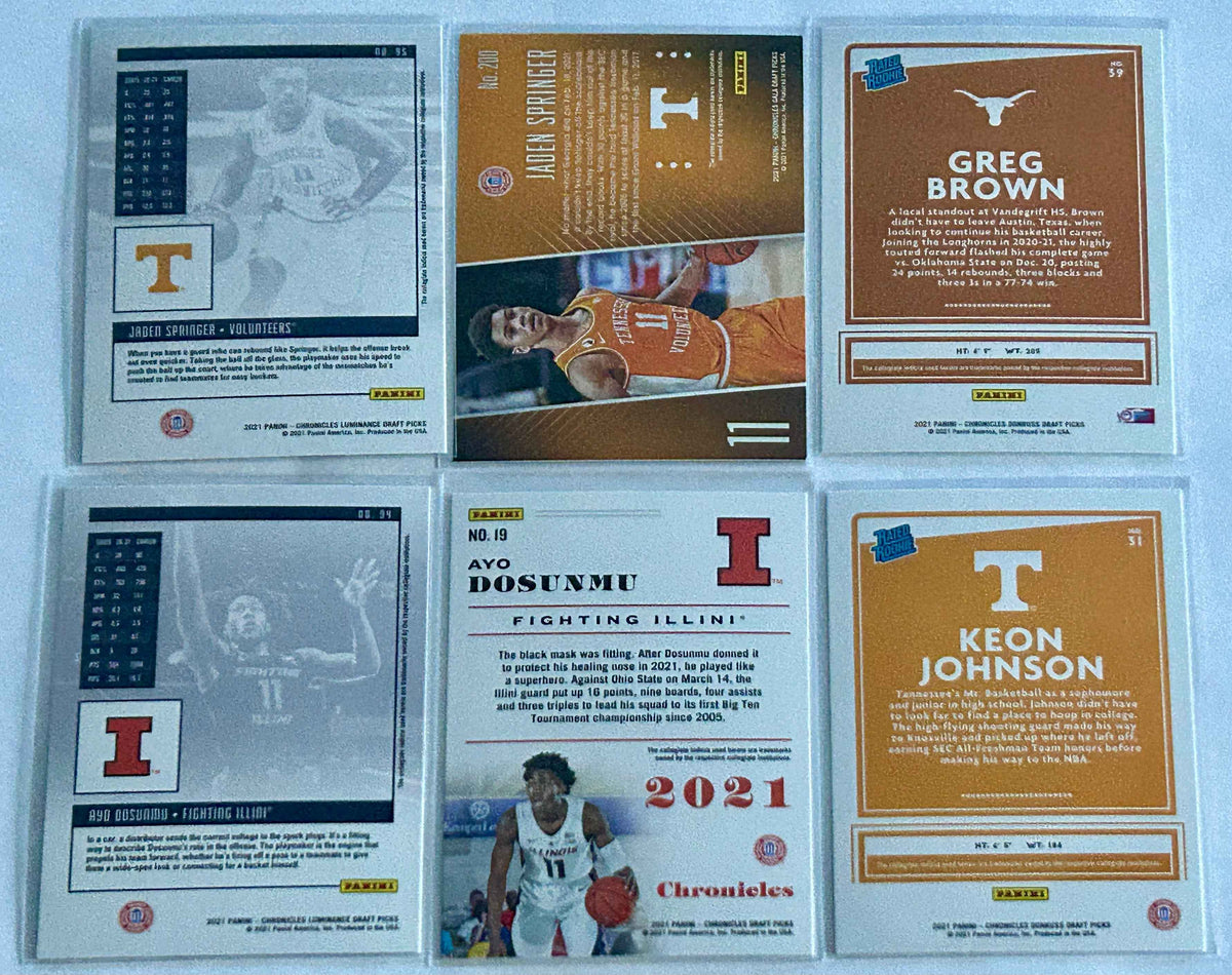 2021 Panini Chronicles Six card Parallel lot