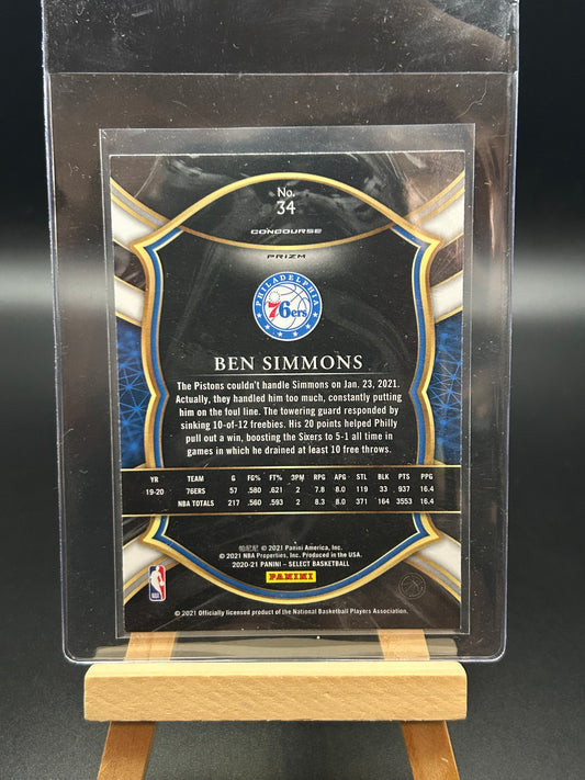 2020 Panini Select Red White Orange Flash Ben Simmons