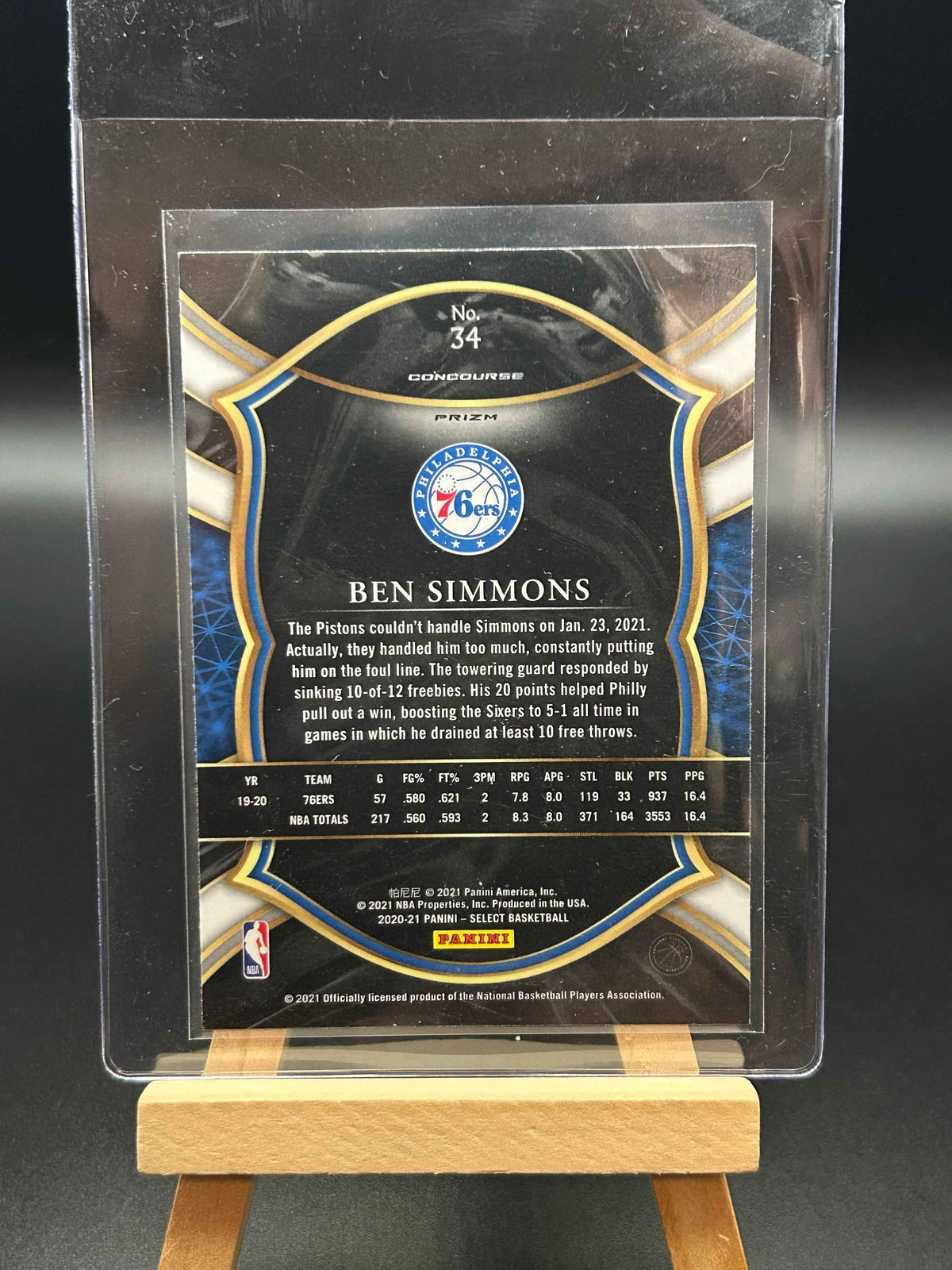 2020 Panini Select Red White Orange Flash Ben Simmons