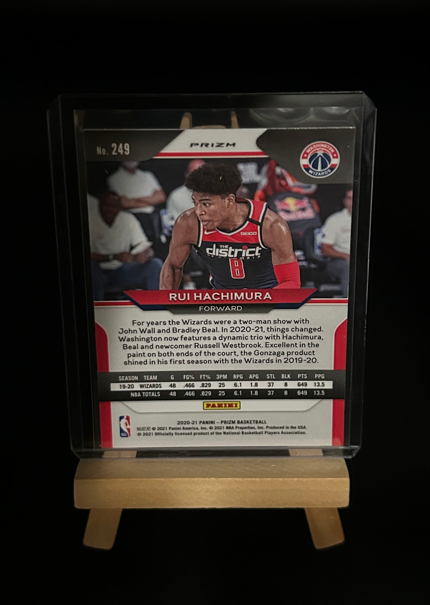 2020- 2021 Rui Hachimura Orange Cracked Ice Prizm Panini Prizm Basketball Parallel Card #2