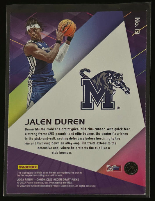 2022 Panini Chronicles Recon Draft Picks Jalen Duren.