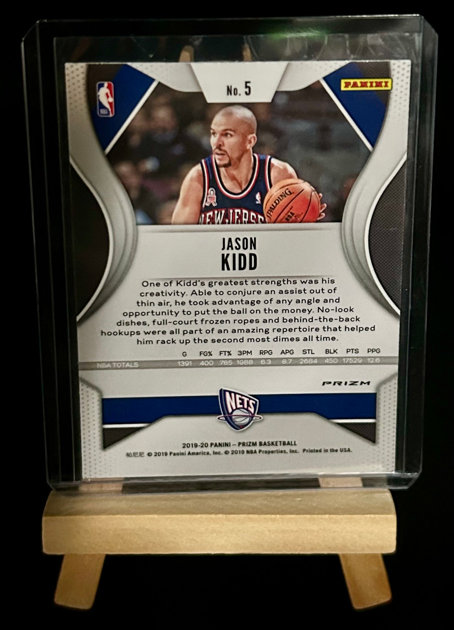 2019-2020 Panini Prizm New Jersey Nets Jason Kidd Hyper Prizm Parallel Card
