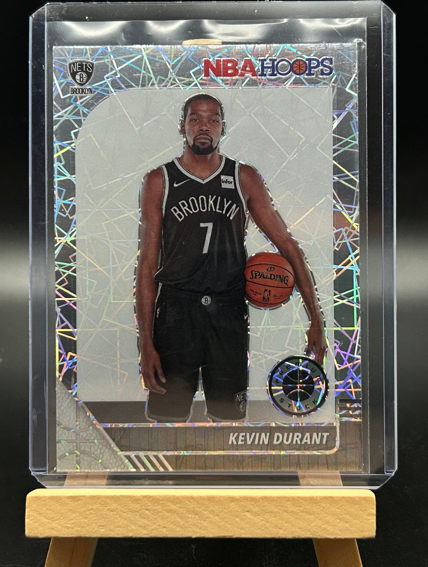 2019-20 Panini NBA Hoops Premium Silver Lazer Parallel Kevin Durant