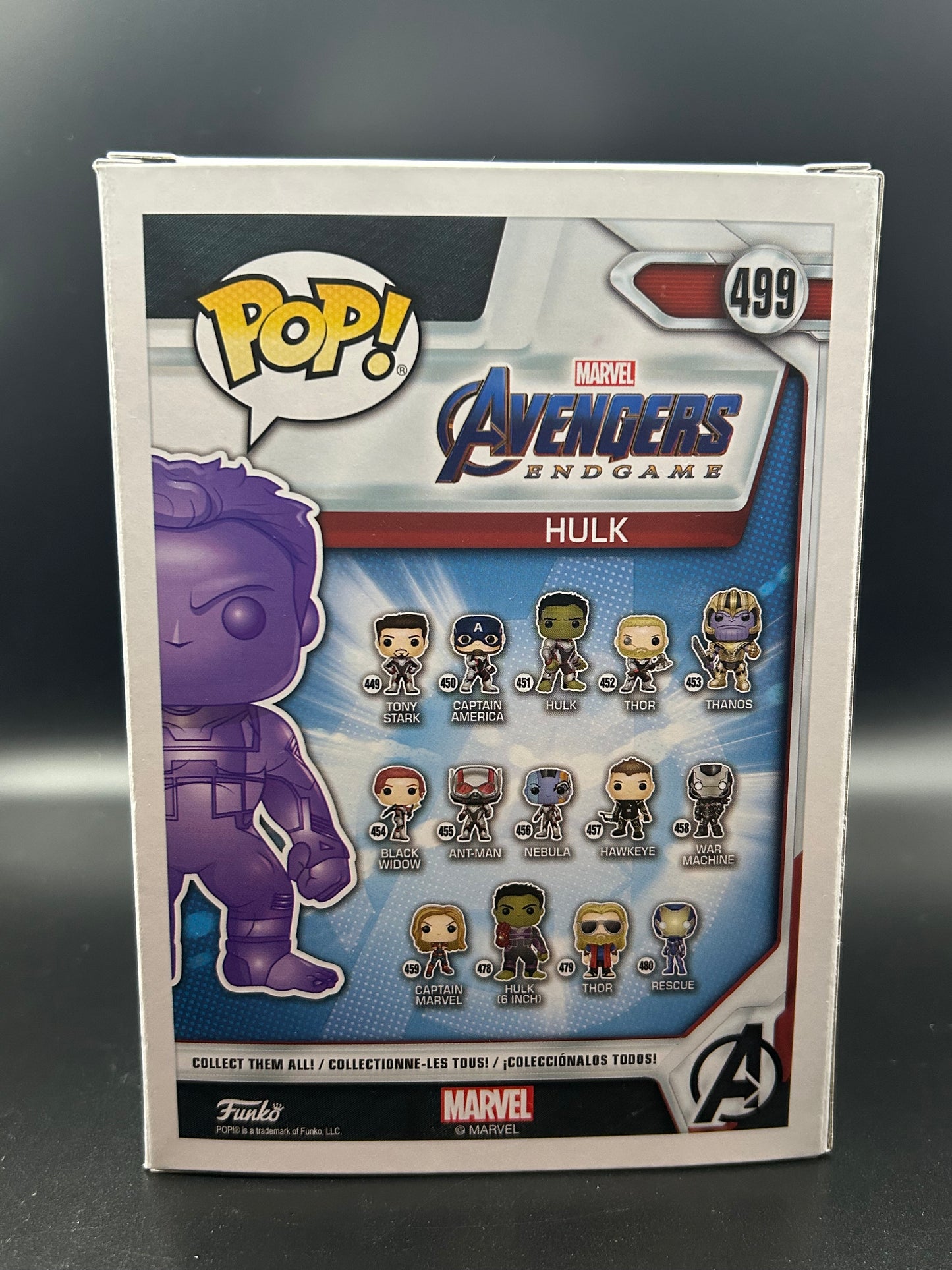 Funko pop Hulk Avengers End Game purple Walmart Exclusive