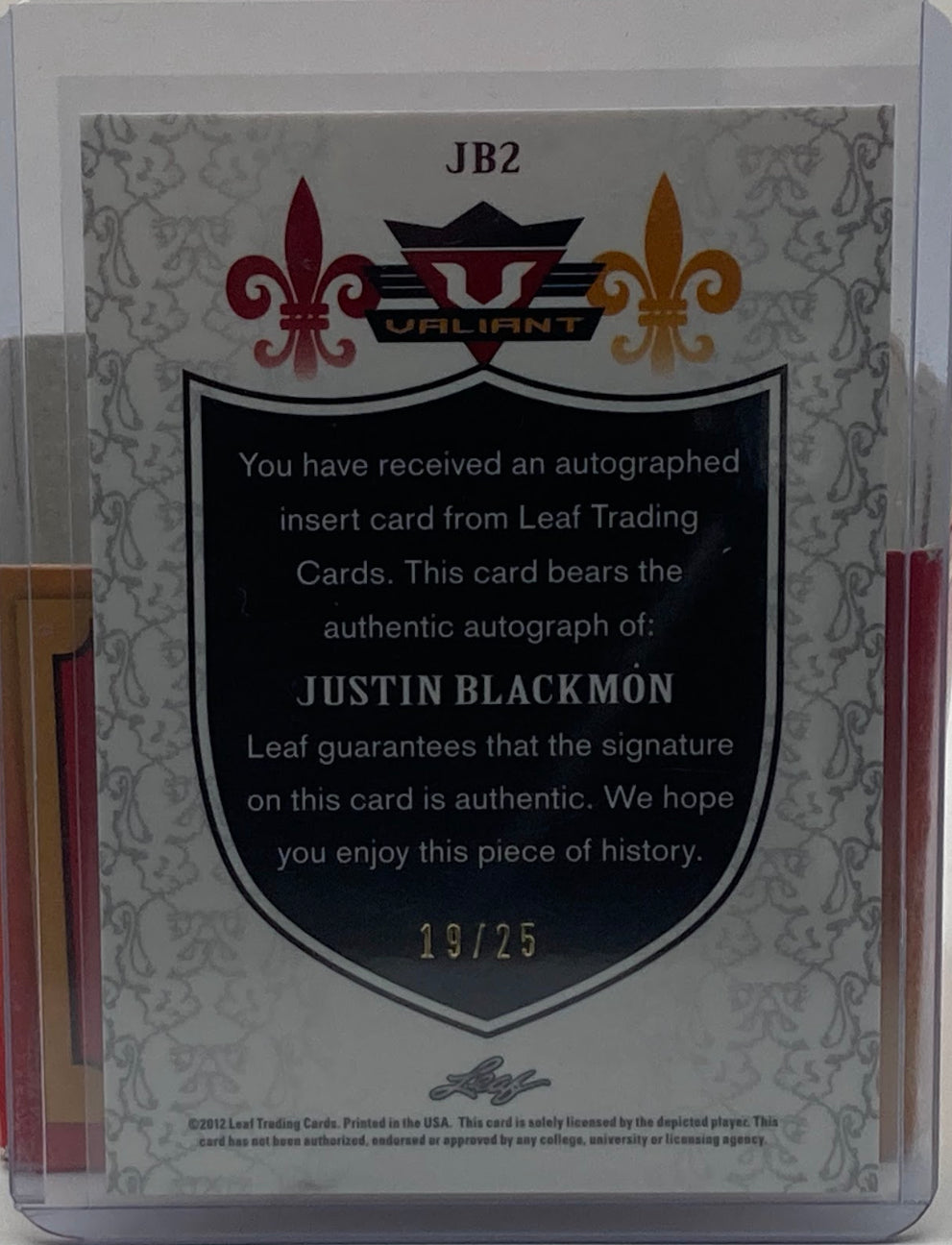 2012 Leaf Justin Blackmon Numbered And Signed