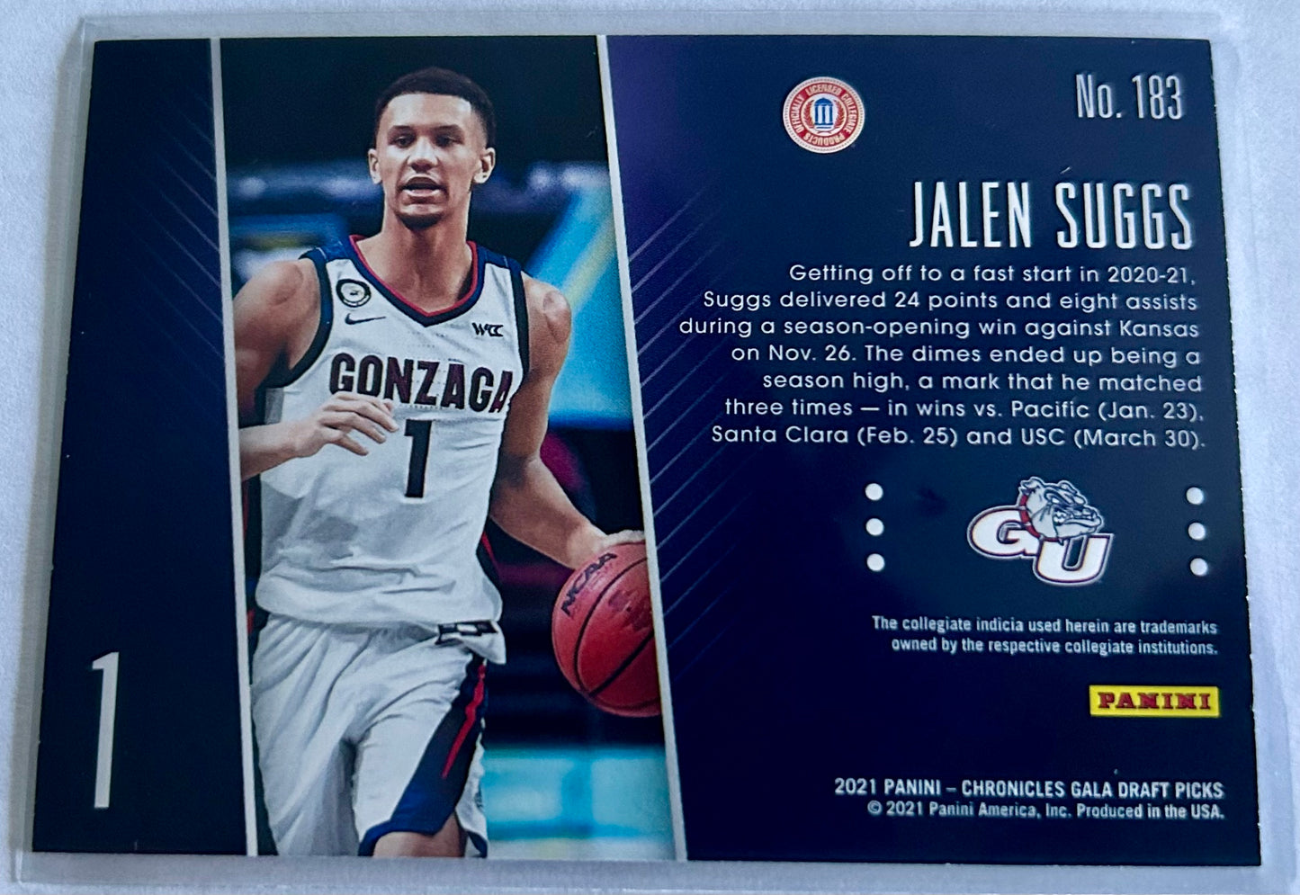 2021 Jalen Suggs Panini Gala Rookie Card Bronze Parallel
