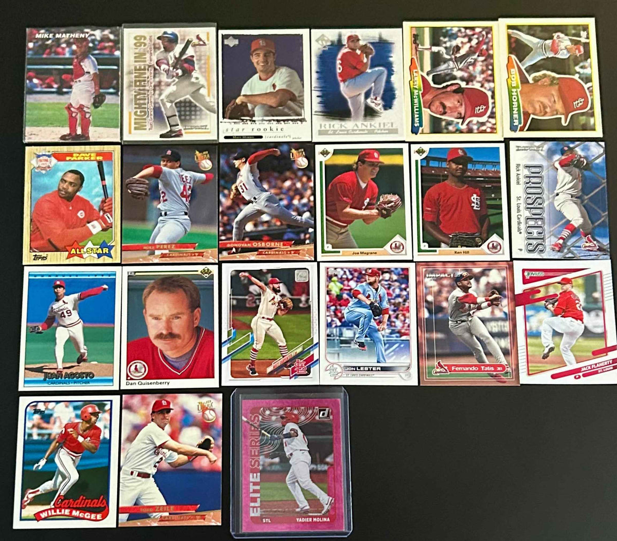 St. Louis Cardinals MLB 21 Card Lot – Rookie & Team Baseball Cards.