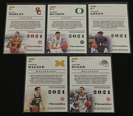 2021 Panini Chronicles Draft picks 5 Rookie Card lot #2