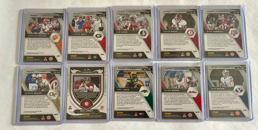 2021 College Panini Prizm Draft Picks 10 Card Parallel lot