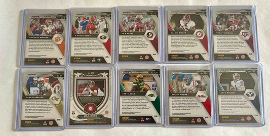 2021 College Panini Prizm Draft Picks 10 Card Parallel lot