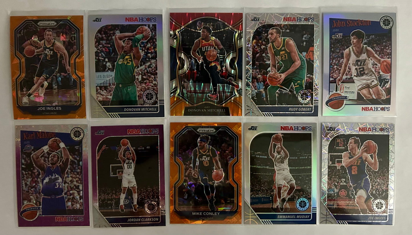 Utah Jazz Parallel Card Lot 10 Card Lot #1