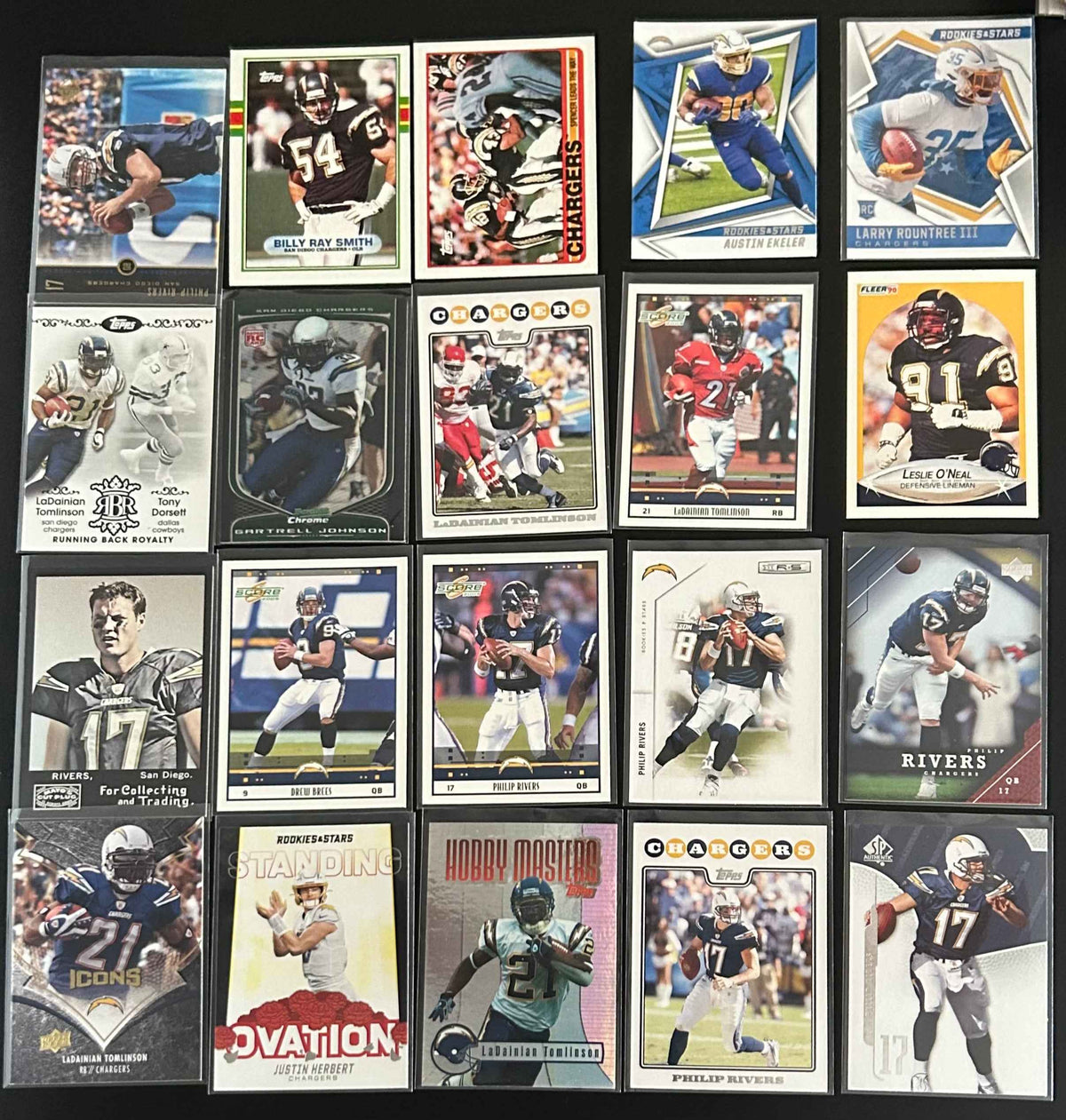 NFL Los Angeles Chargers 20 Card lot #3