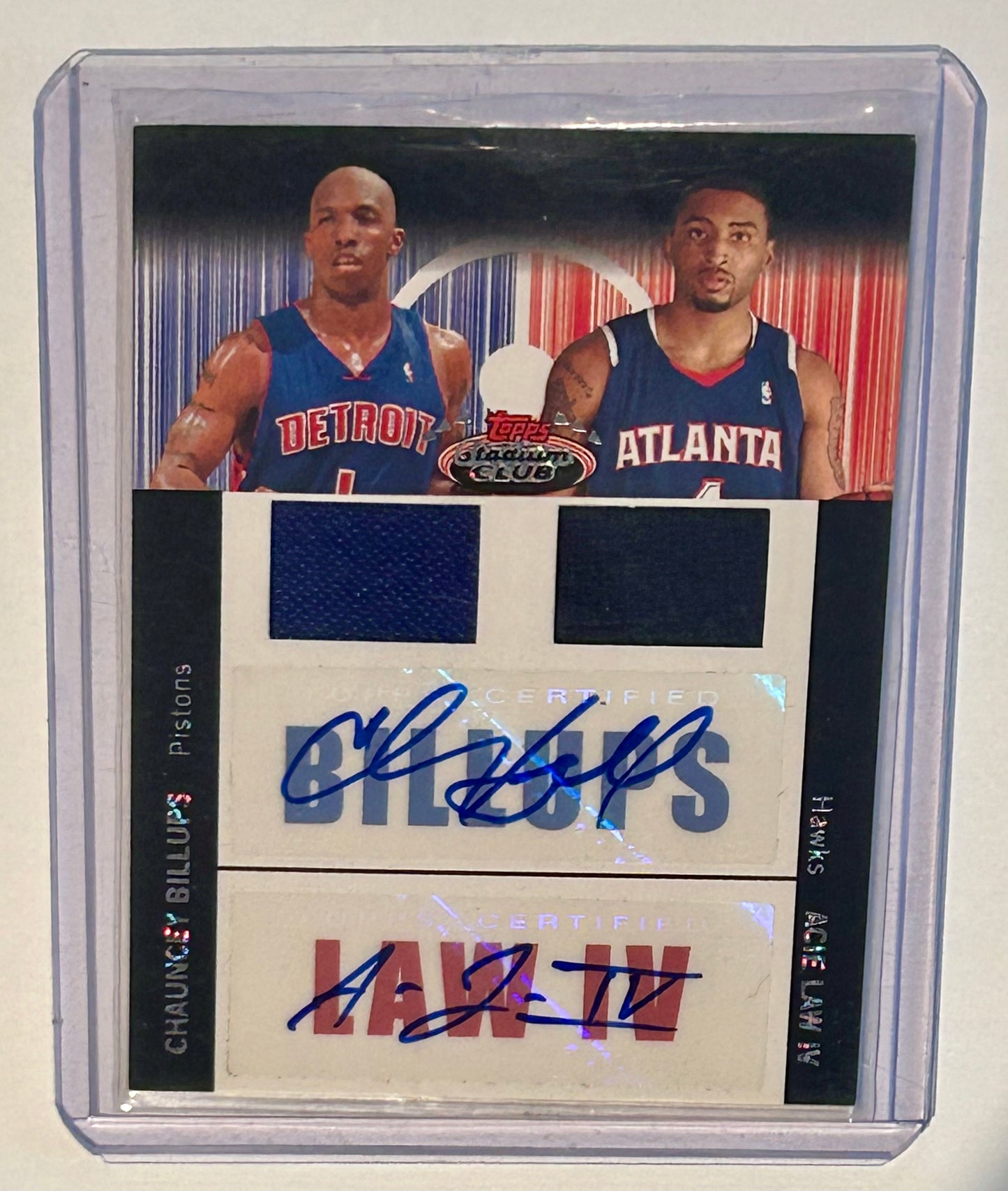 2007 Topps Stadium Club Dual Auto Dual Patch Billups And Acie Law
