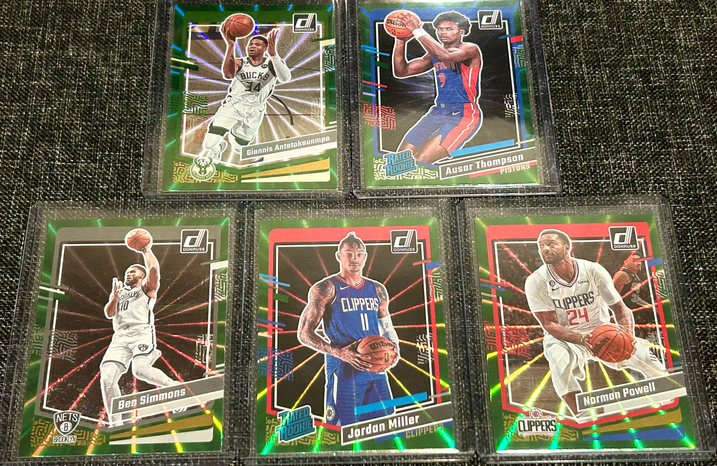 2023/2024 5 Card Green Parallel Donruss Basketball Lot