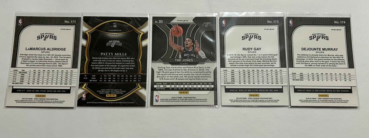 San Antonio Spurs 5 Card Parallel Basketball Lot #3