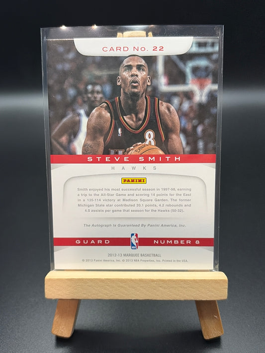 2012-13 Panini Marquee Basketball – Steve Smith Signed Card (Atlanta Hawks)