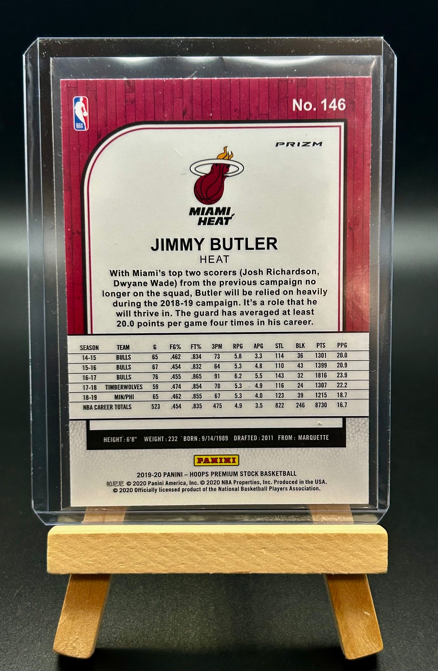 2019-20 Panini NBA Hoops Premium Stock Purple Disco Jimmy Butler