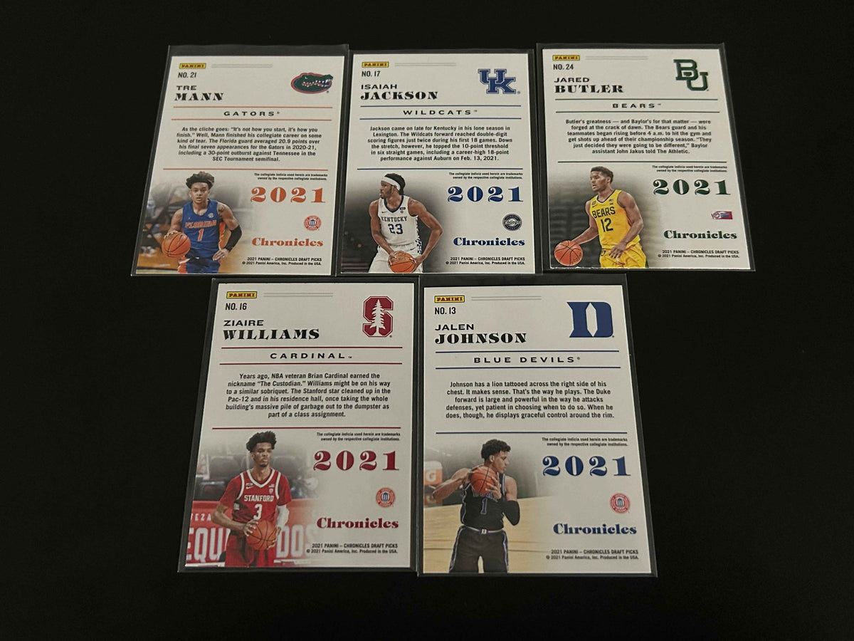 2021 Panini Chronicles Draft picks 5 Rookie Card with 4 parallel cards