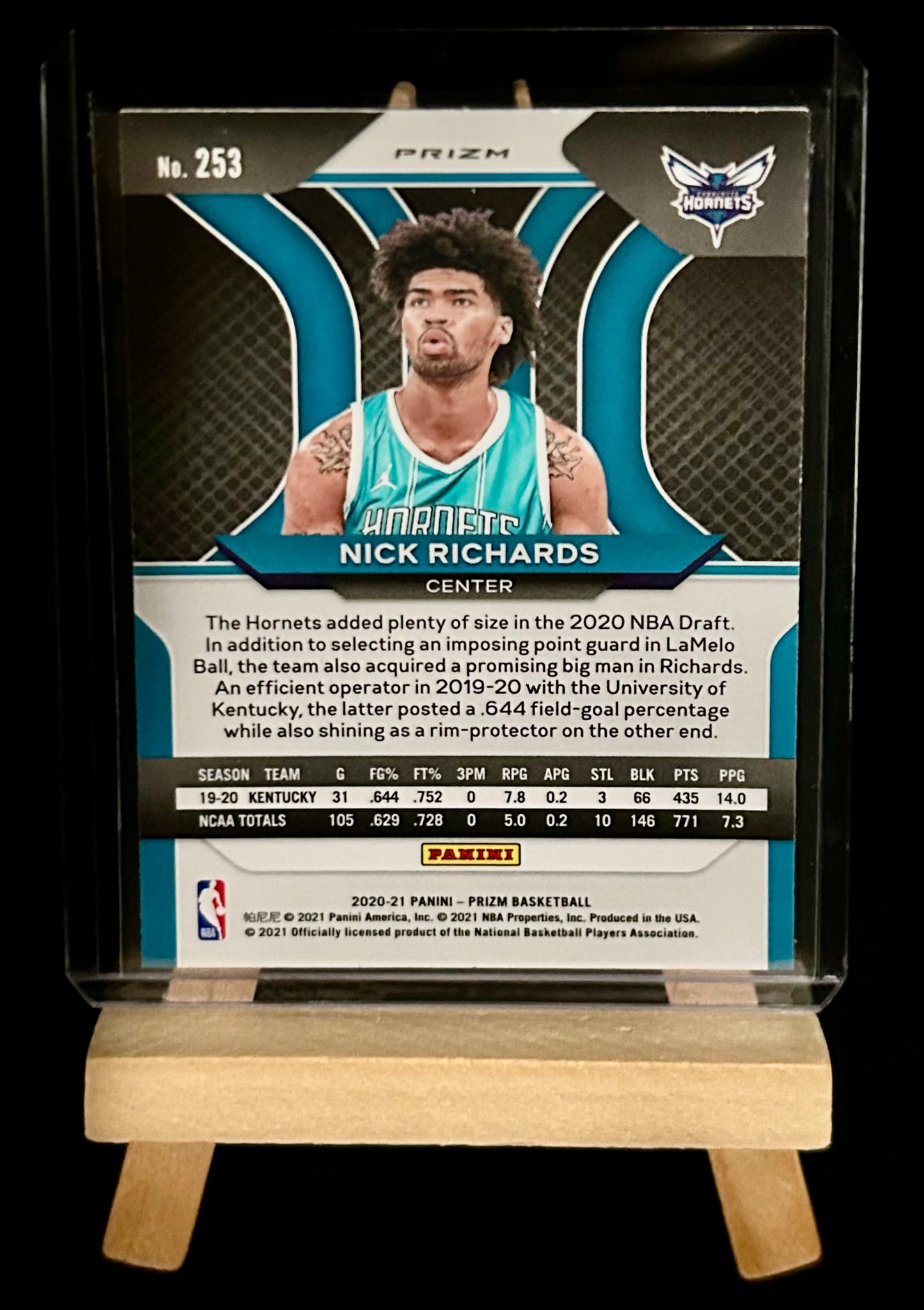 2020-2021 Panini Prizm Purple Wave Prizms #253 Nick Richards RC with card error