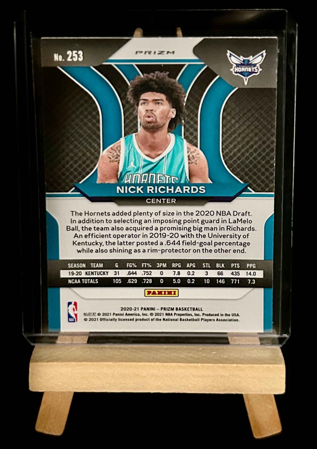 2020-2021 Panini Prizm Purple Wave Prizms #253 Nick Richards RC with card error
