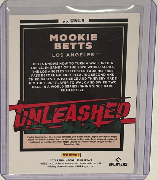 2021 Donruss Baseball Mookie Betts Pink Firework Parallel – Unleashed
