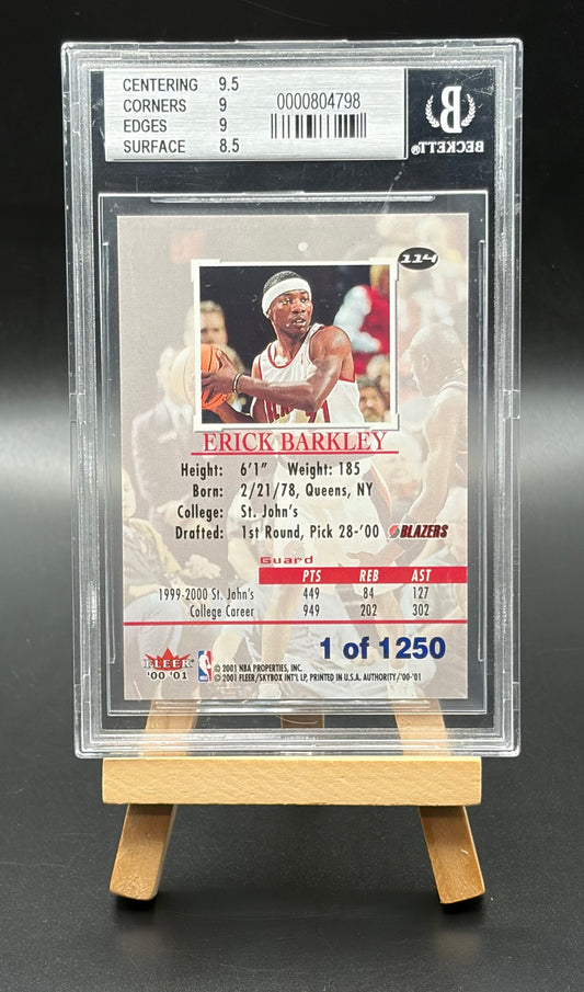 2001 Fleer Erick Barkley Graded 9 Rookie Card