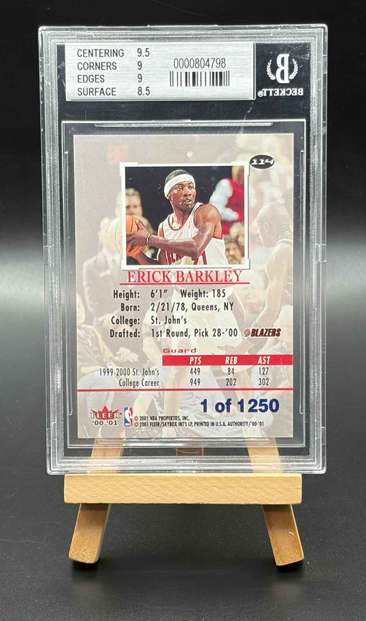 2001 Fleer Erick Barkley Graded 9 Rookie Card