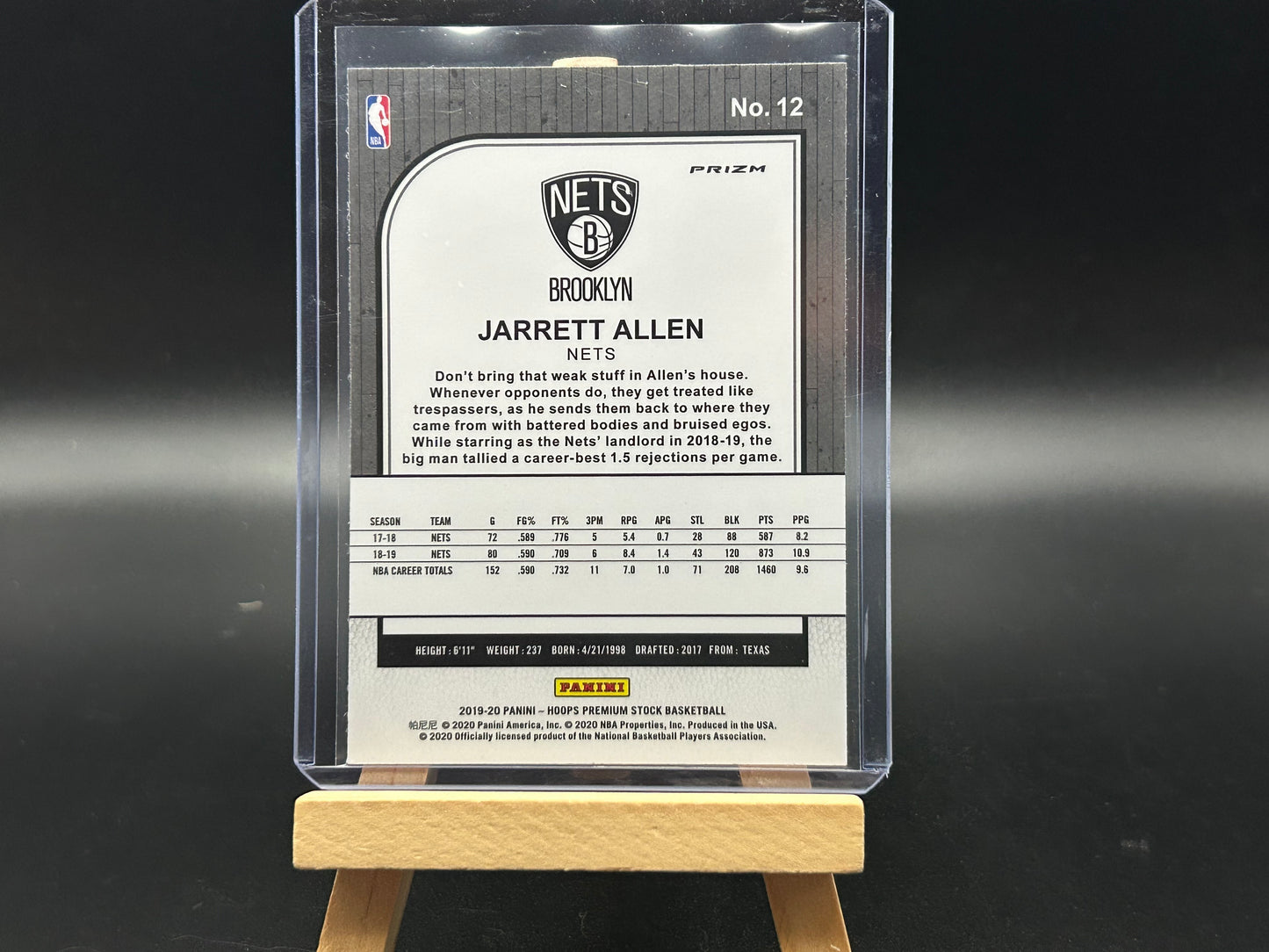 2019-20 Panini NBA Hoops Premium Silver Lazer Parallel Jarrett Allen