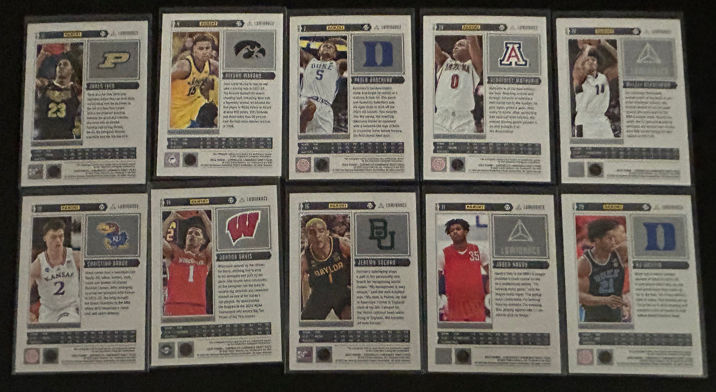 2022 Panini Chronicles Luminance 10-Card Draft Picks Lot