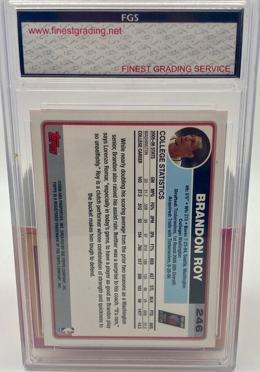 2006 Topps RC Brandon Roy Graded 10 FGS