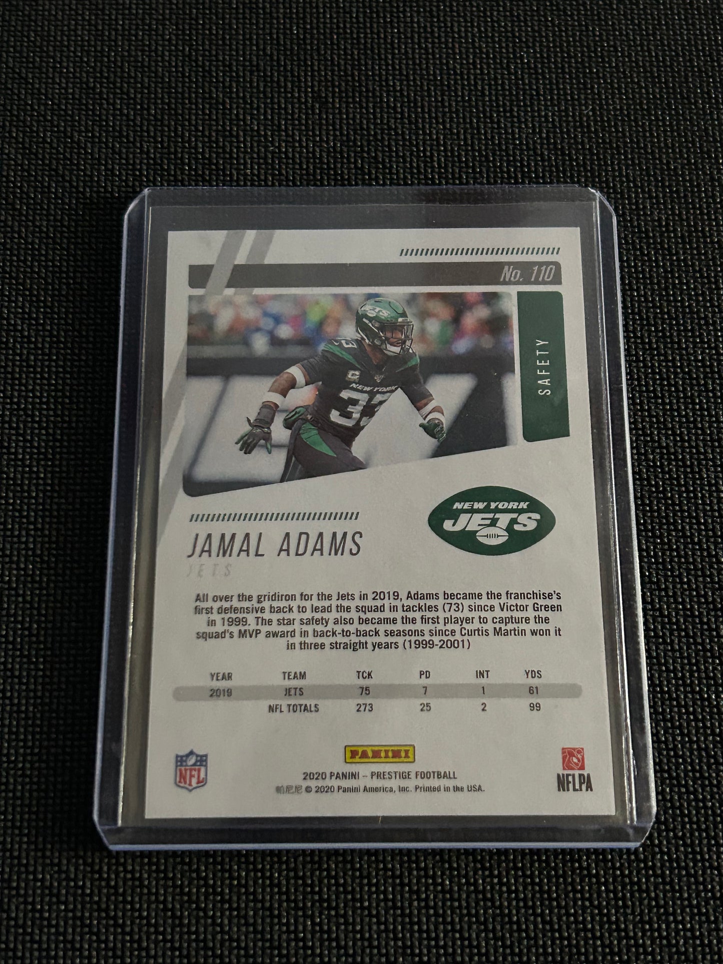 2020 - Panini Prestige Football Jamal Adams Xtra Points Orange numbered 10/50