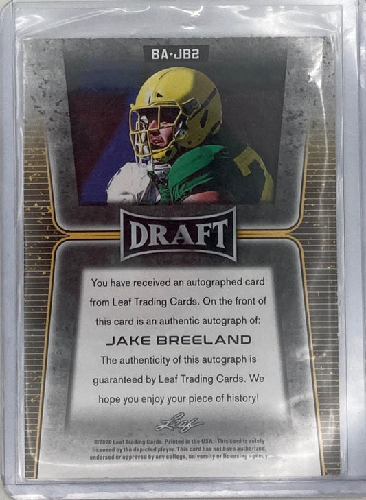 2020 Leaf Oregon Ducks Jake Breeland Signed
