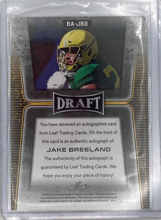 2020 Leaf Oregon Ducks Jake Breeland Signed