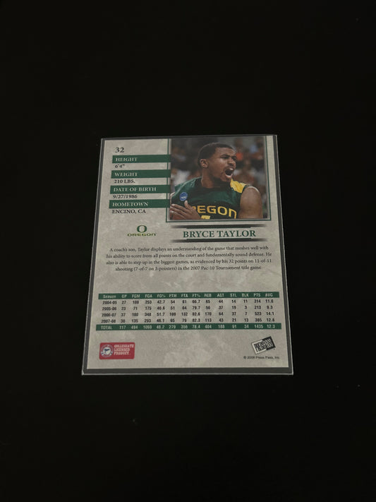 2008 Press Pass Bryce Taylor Oregon Ducks #/250 number 2