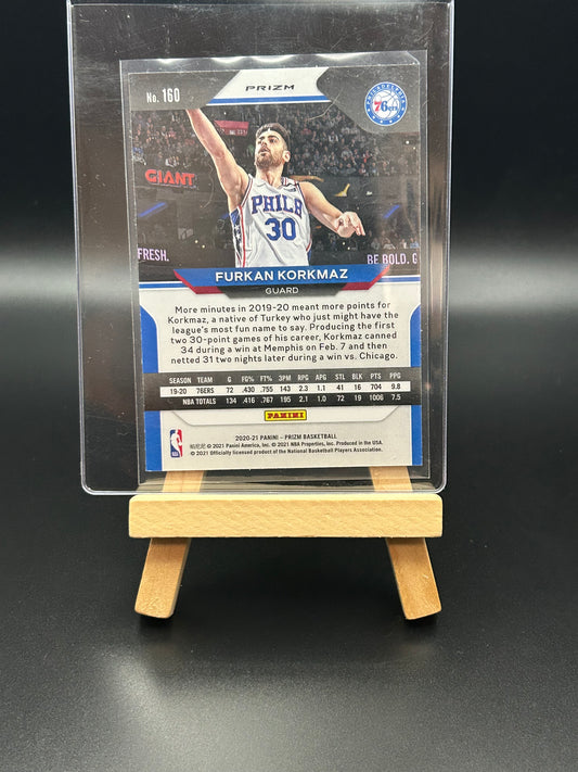 2020-2021 Prizm Basketball Furkan Korkmaz Cracked Ice Orange Parallel