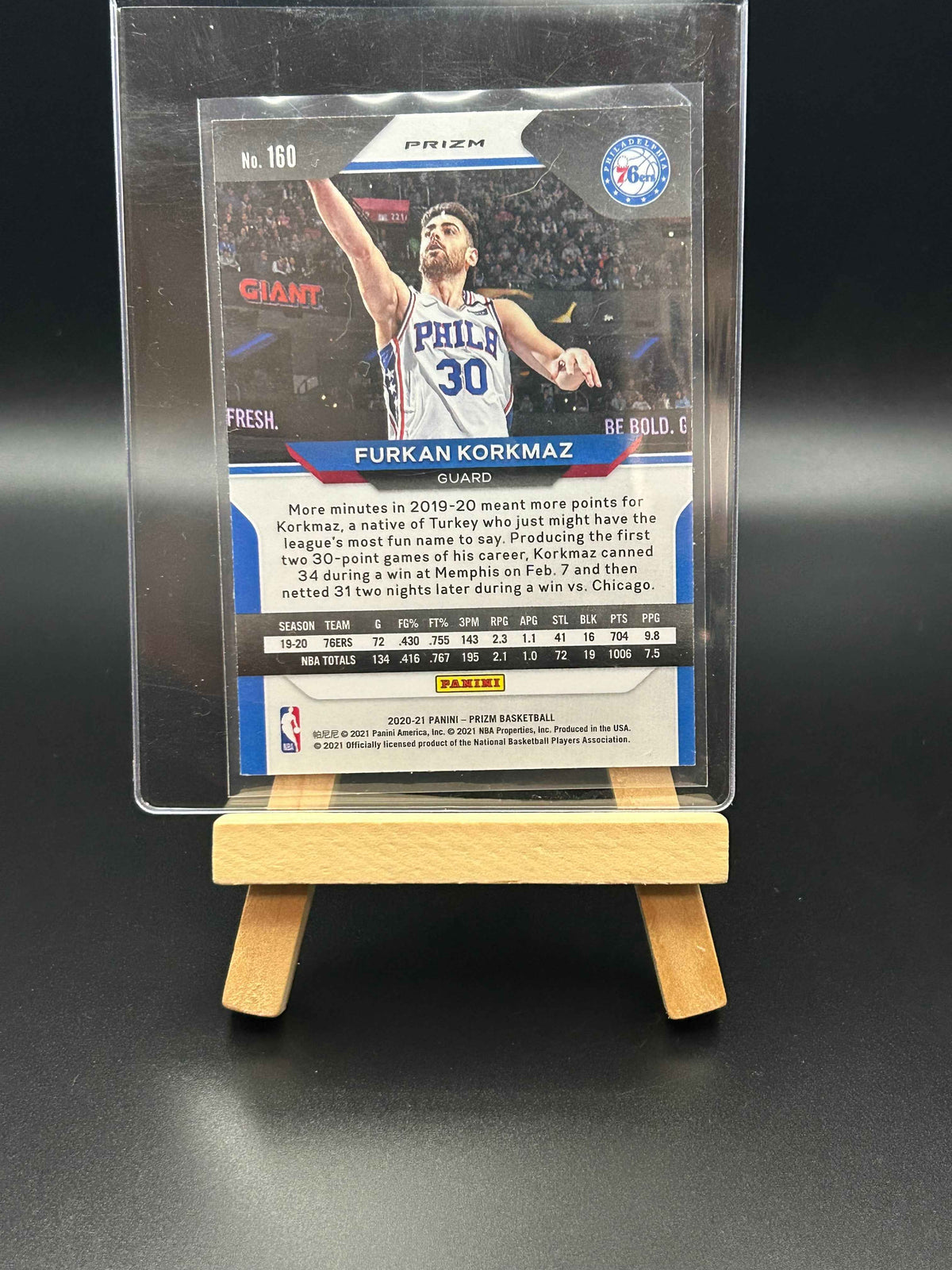 2020-2021 Prizm Basketball Furkan Korkmaz Cracked Ice Orange Parallel