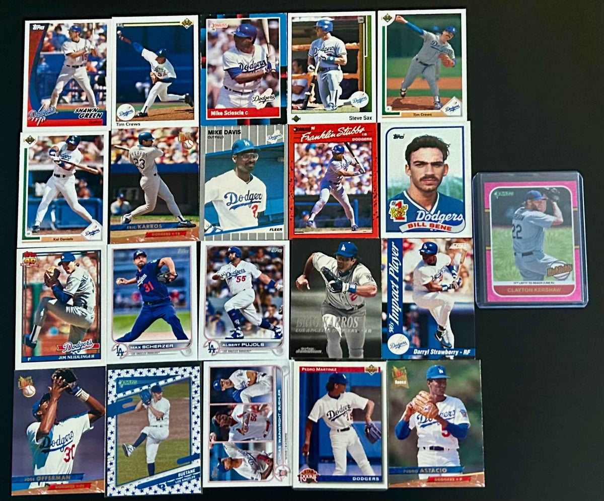 Los Angeles Dodgers MLB 21 Card Lot – Rookie & Team Baseball Cards