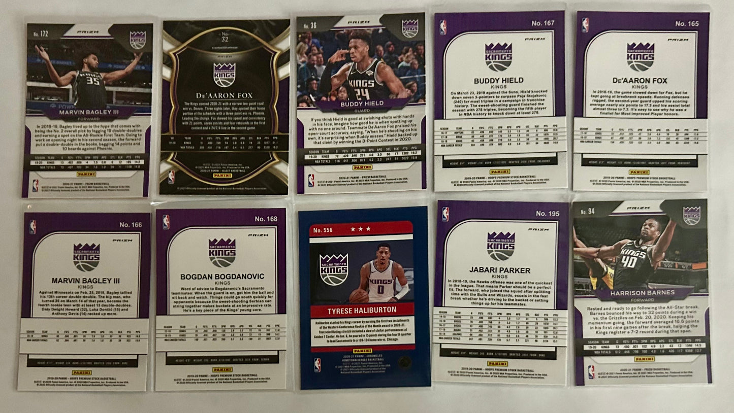 Sacramento Kings Parallel Card Lot #1