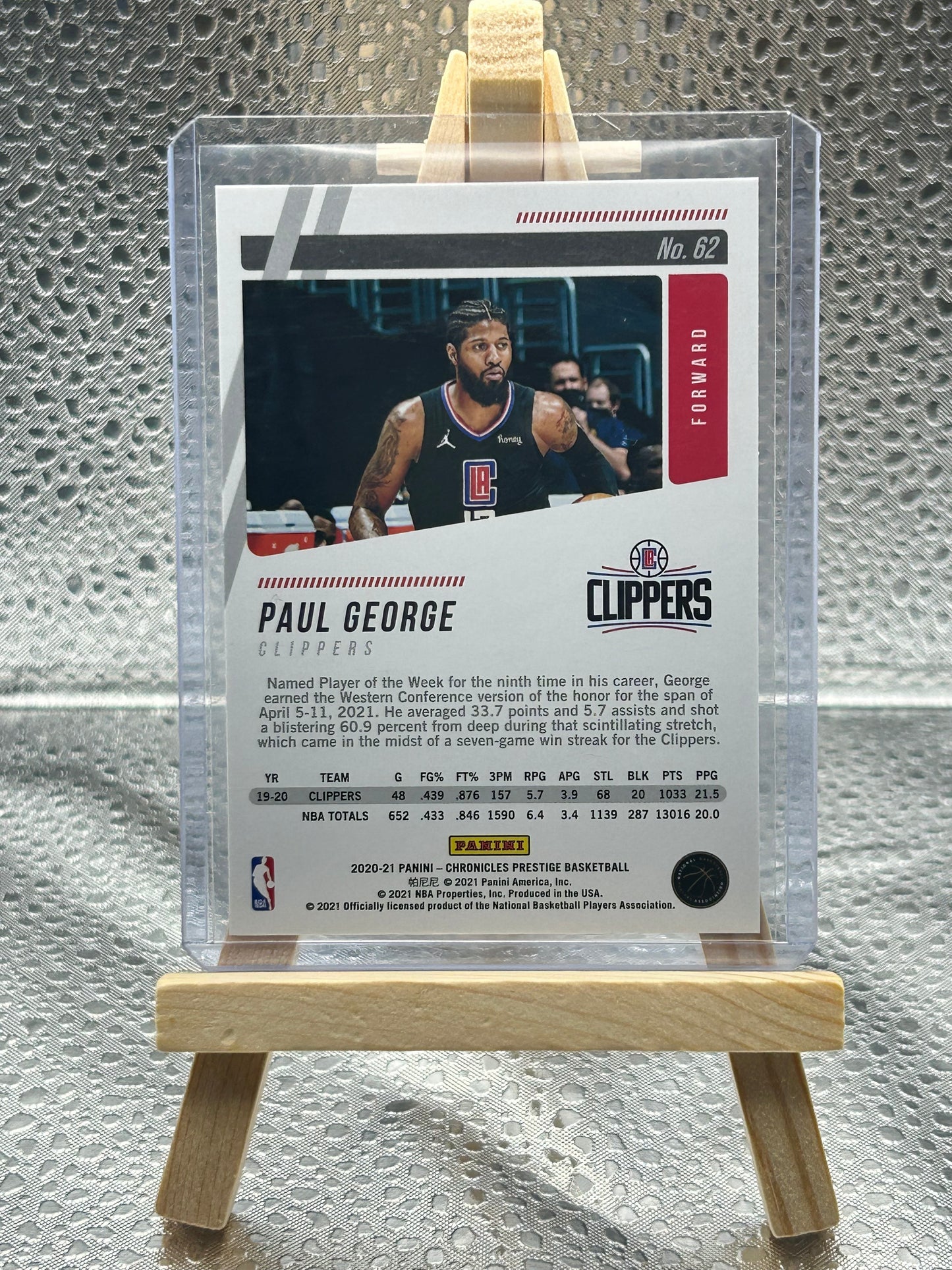 2020-2021 Panini Chronicles Basketball Teal Parallel Paul George