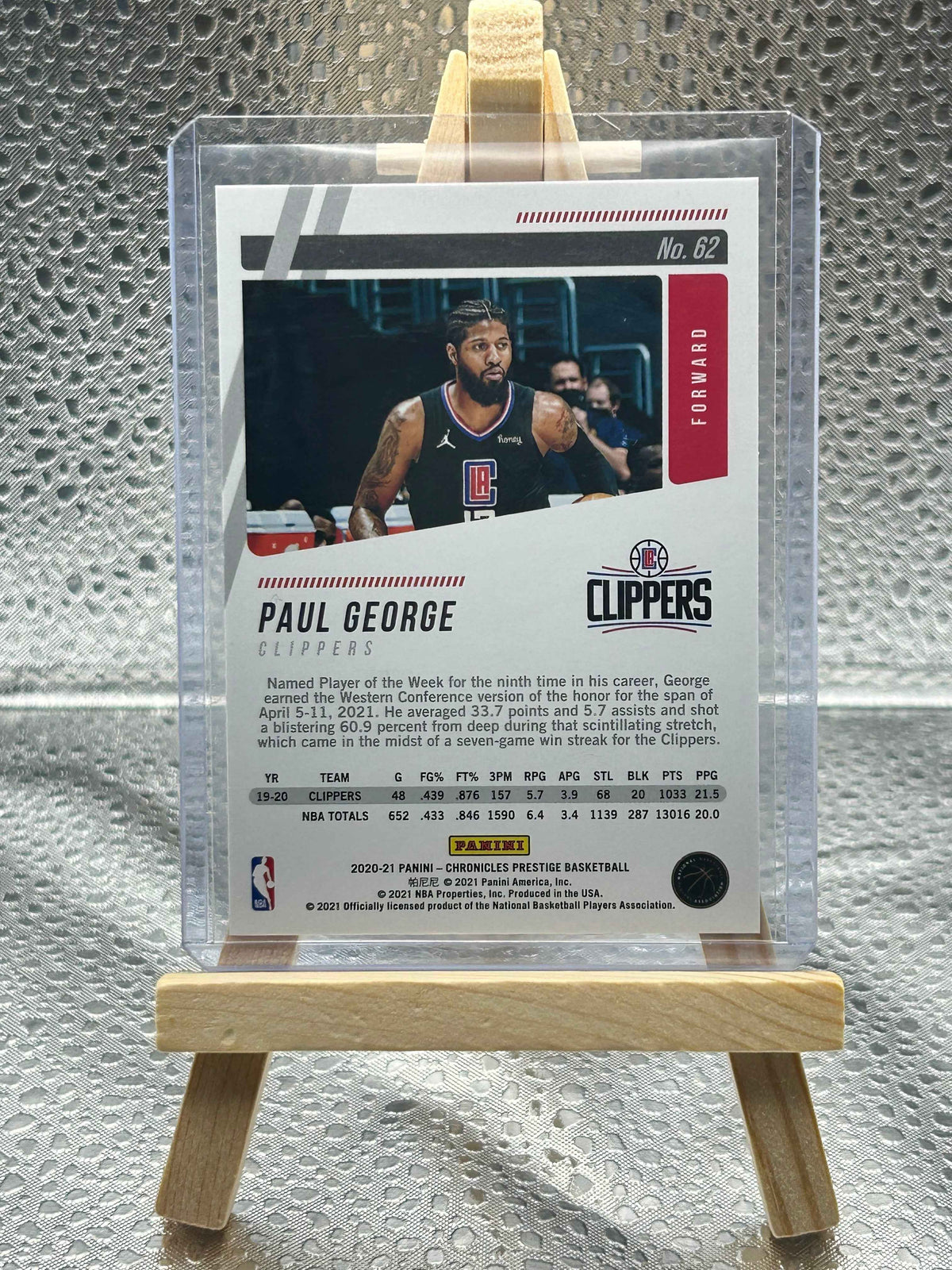2020-2021 Panini Chronicles Basketball Teal Parallel Paul George