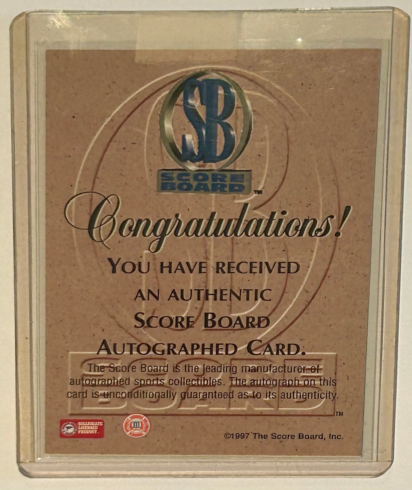 1997 Scoreboard Jermaine O’Neal Rookie Autographed card.