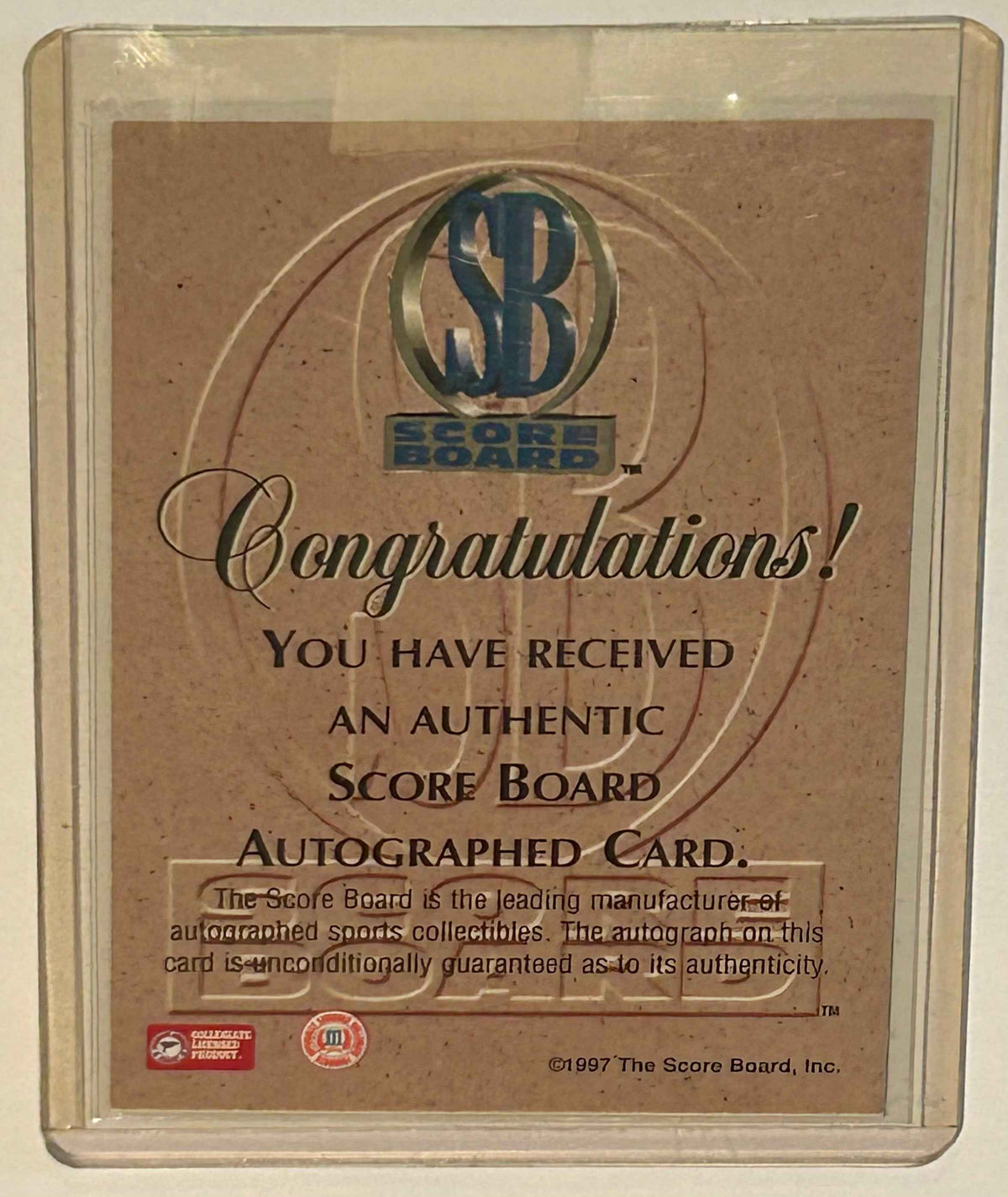 1997 Scoreboard Jermaine O’Neal Rookie Autographed card.