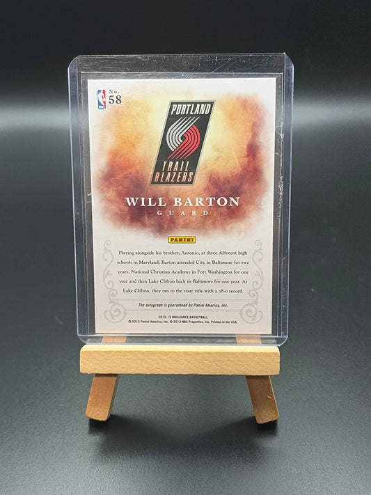 Panini Brilliance Basketball 2012/2013 Will Barton Autographed Card
