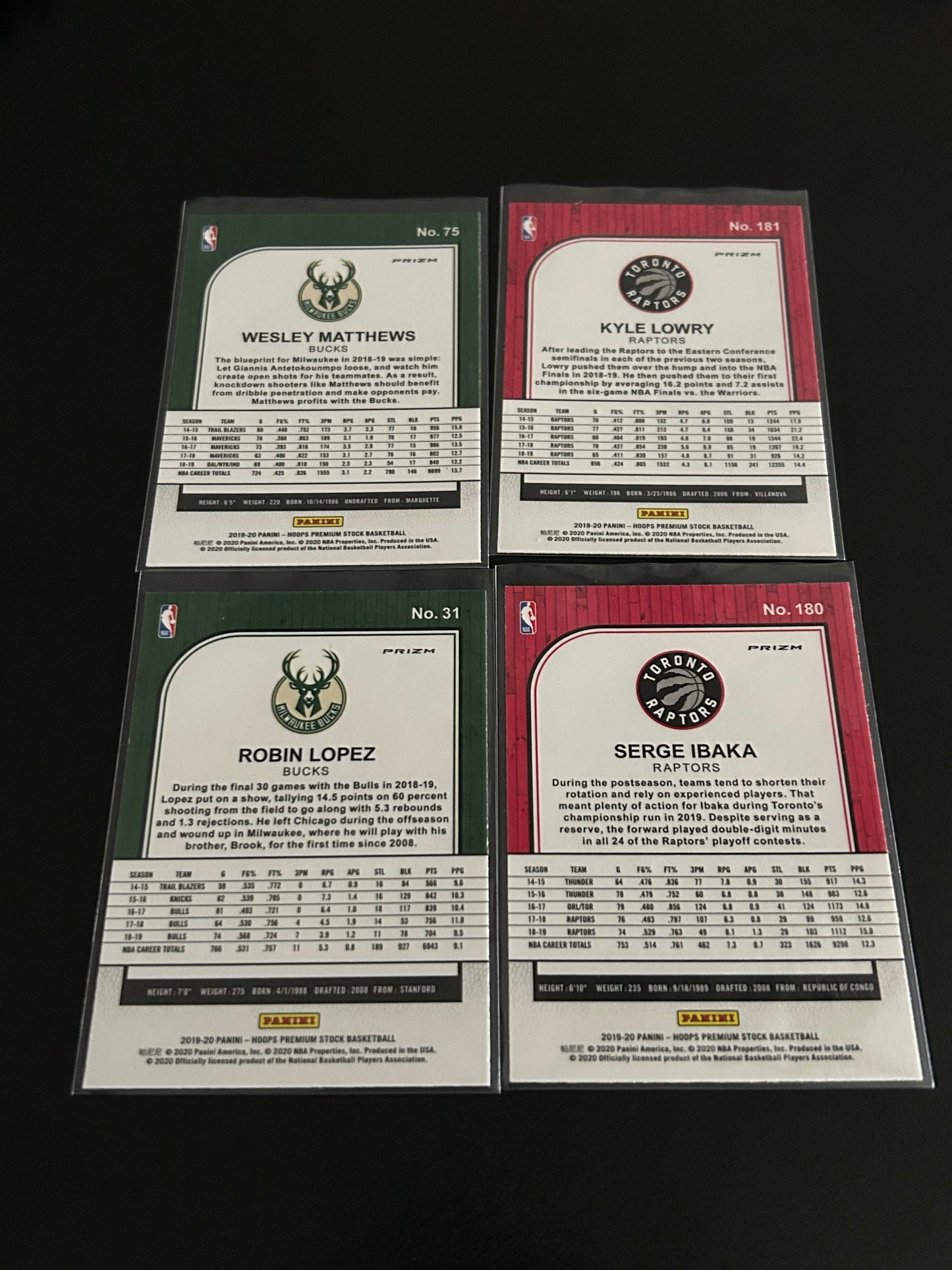 2019-2020 4 Card Lazer Prizm Parallel Hoops Premium Stock Basketball