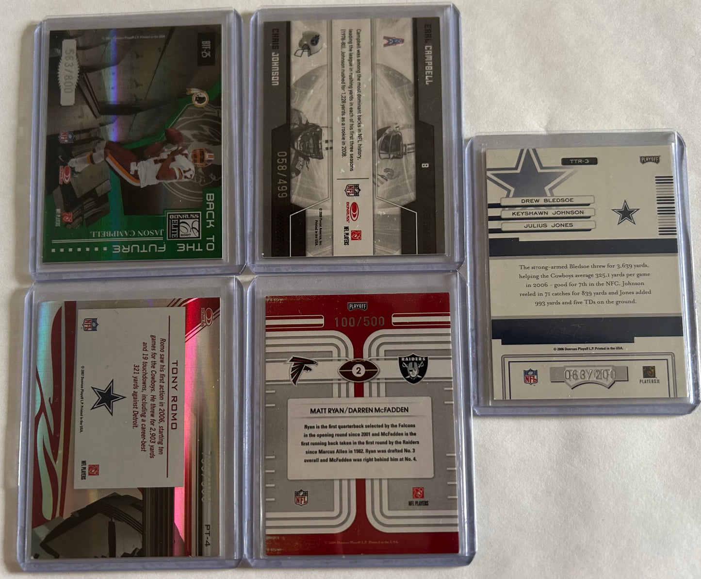 NFL Numbered Card Lot #1