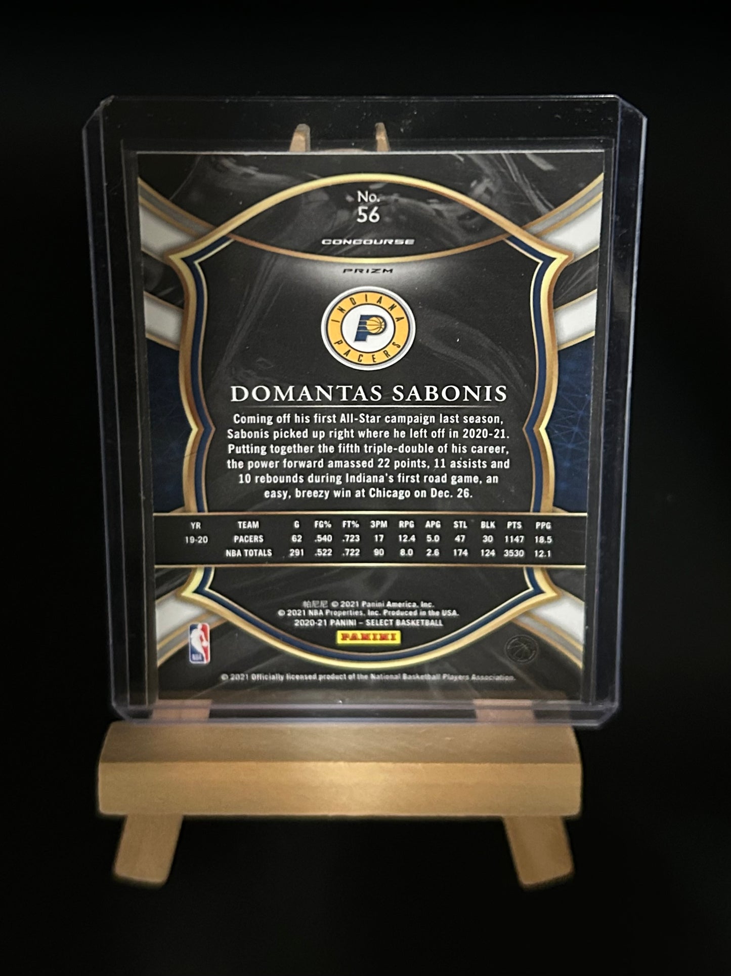 2020 Panini Select Red White Orange Shimmer Domantas Sabonis