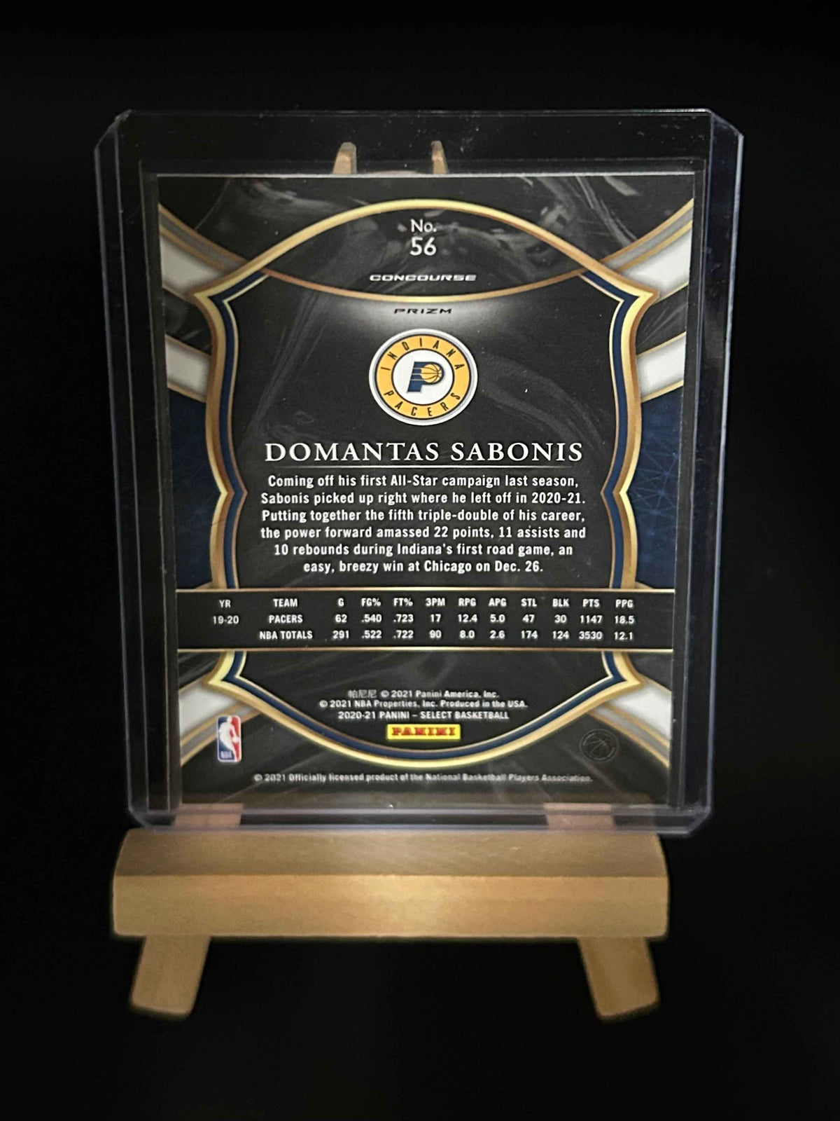 2020 Panini Select Red White Orange Shimmer Domantas Sabonis
